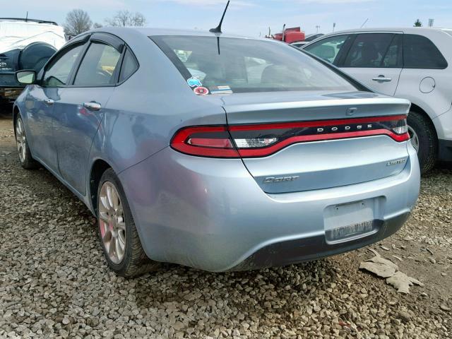 1C3CDFCA9DD183992 - 2013 DODGE DART LIMIT BLUE photo 3