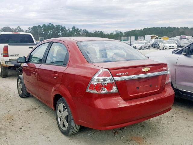 KL1TD5DE0AB090834 - 2010 CHEVROLET AVEO LS RED photo 3