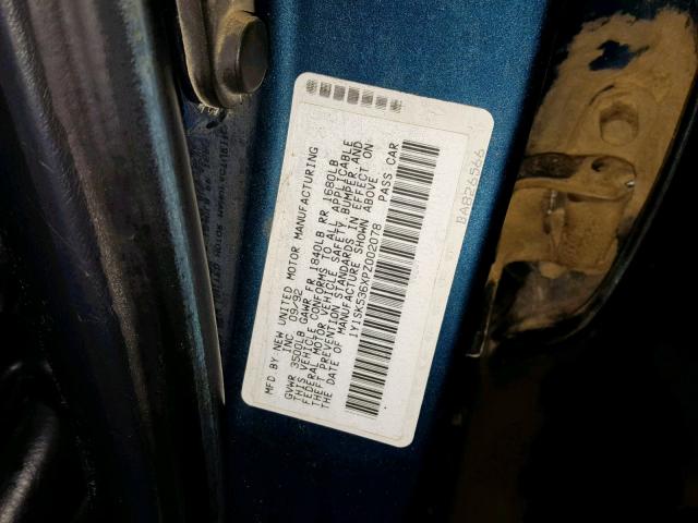 1Y1SK536XPZ002078 - 1993 GEO PRIZM BASE GREEN photo 10