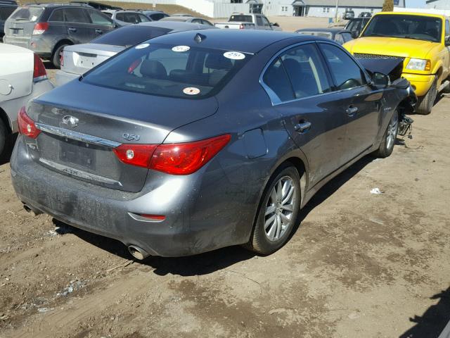 JN1AV7ARXEM701417 - 2014 INFINITI Q50 HYBRID GRAY photo 4