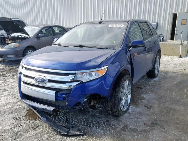 2FMDK4KC6DBA19663 - 2013 FORD EDGE LIMIT BLUE photo 2