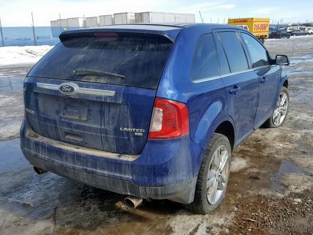 2FMDK4KC6DBA19663 - 2013 FORD EDGE LIMIT BLUE photo 4