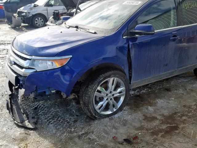 2FMDK4KC6DBA19663 - 2013 FORD EDGE LIMIT BLUE photo 9