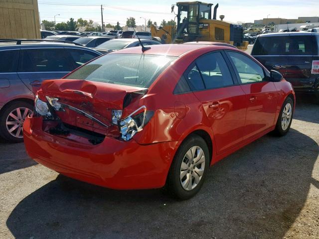 1G1PA5SH3E7197457 - 2014 CHEVROLET CRUZE LS RED photo 4