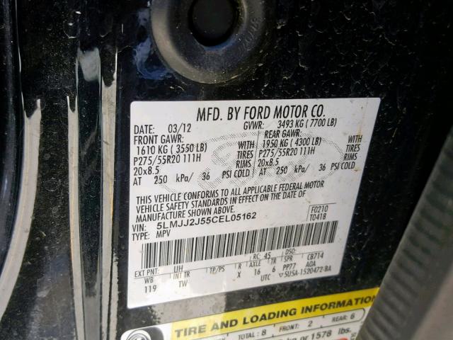 5LMJJ2J55CEL05162 - 2012 LINCOLN NAVIGATOR Qara foto 10