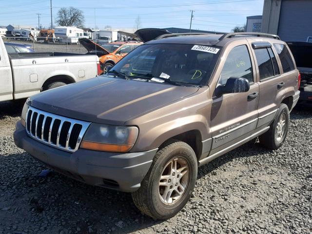 1J4GW48N02C137875 - 2002 JEEP GRAND CHER TAN photo 2