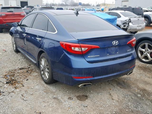 5NPE34AFXFH018301 - 2015 HYUNDAI SONATA SPO BLUE photo 3