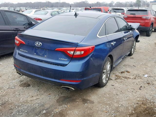 5NPE34AFXFH018301 - 2015 HYUNDAI SONATA SPO BLUE photo 4