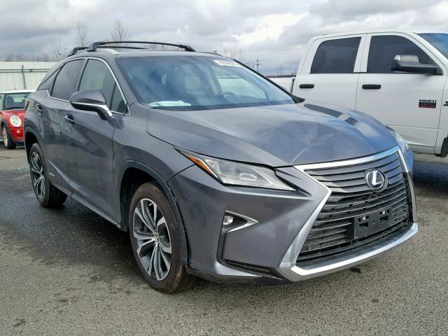 2T2BGMCA7JC026596 - 2018 LEXUS RX 450H GRAY photo 1