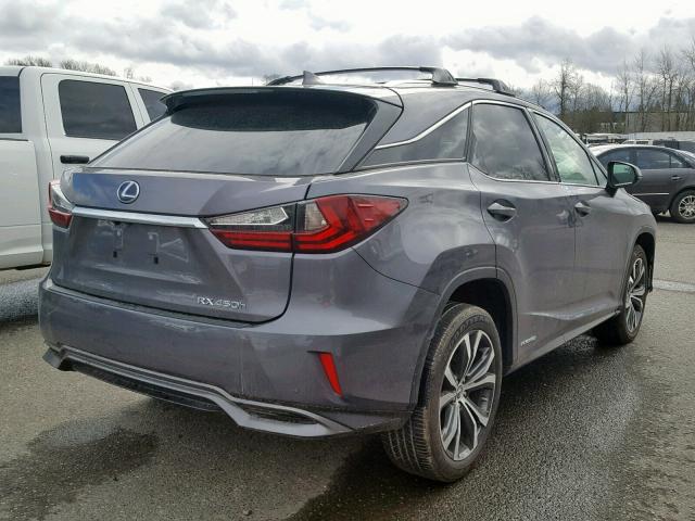 2T2BGMCA7JC026596 - 2018 LEXUS RX 450H GRAY photo 4