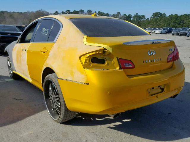 JN1CV6AP5BM503289 - 2011 INFINITI G37 BASE YELLOW photo 3