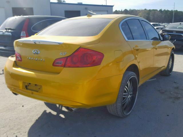 JN1CV6AP5BM503289 - 2011 INFINITI G37 BASE YELLOW photo 4