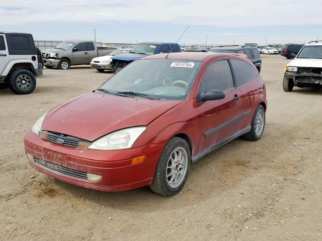 3FAFP31322R143668 - 2002 FORD FOCUS ZX3 RED photo 2