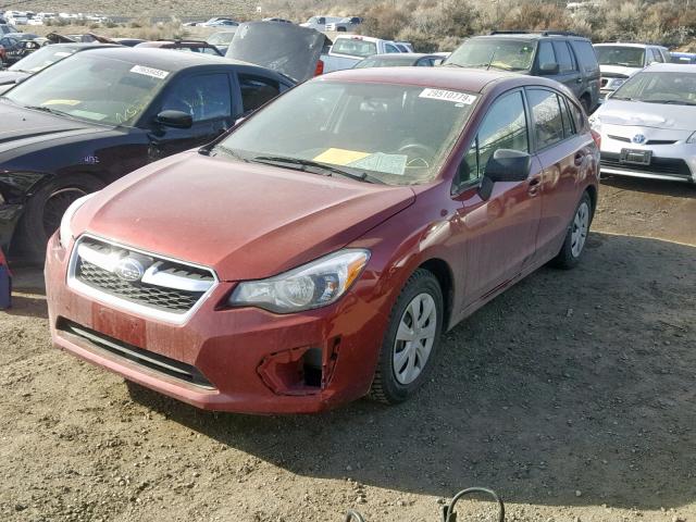 JF1GPAA61CG202589 - 2012 SUBARU IMPREZA RED photo 2