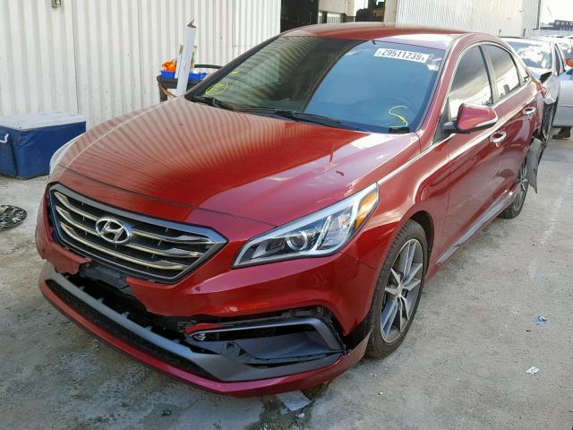 5NPE34AB8FH221068 - 2015 HYUNDAI SONATA SPO BURGUNDY photo 2