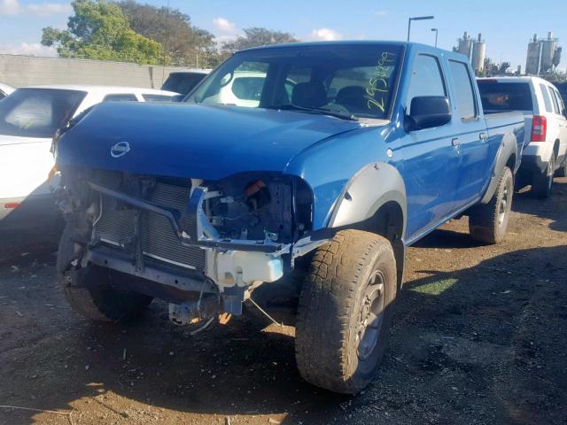 1N6ED29X72C300011 - 2002 NISSAN FRONTIER C BLUE photo 2