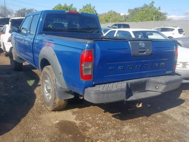 1N6ED29X72C300011 - 2002 NISSAN FRONTIER C BLUE photo 3