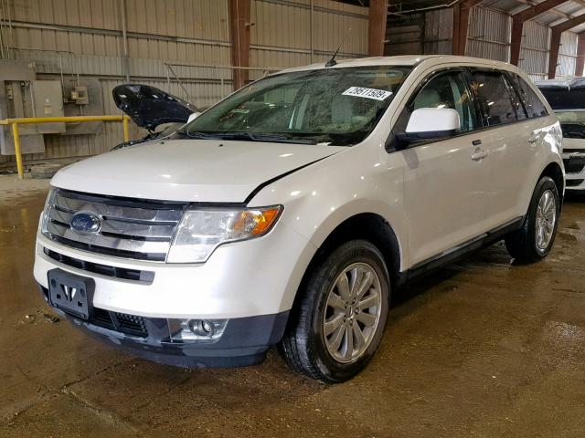 2FMDK3JC8ABB40122 - 2010 FORD EDGE SEL WHITE photo 2