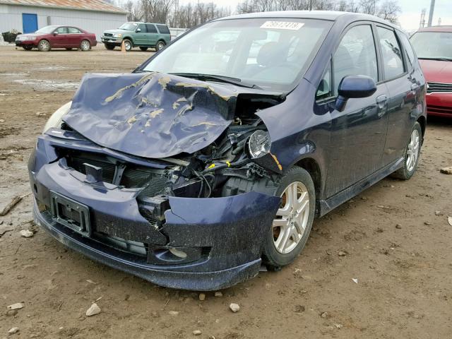 JHMGD37628S063999 - 2008 HONDA FIT SPORT BLUE photo 2