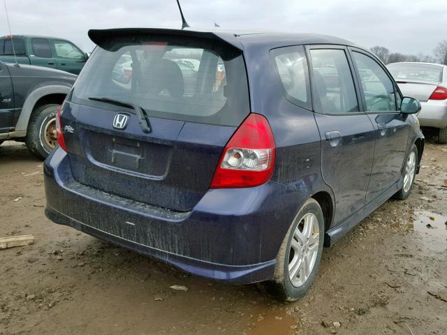 JHMGD37628S063999 - 2008 HONDA FIT SPORT BLUE photo 4