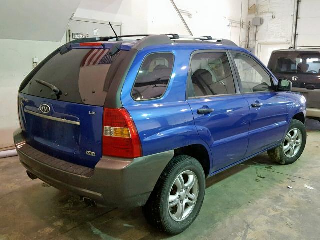 KNDJF723387452403 - 2008 KIA SPORTAGE E BLUE photo 4