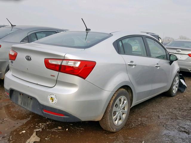 KNADM4A3XD6107157 - 2013 KIA RIO LX SILVER photo 4