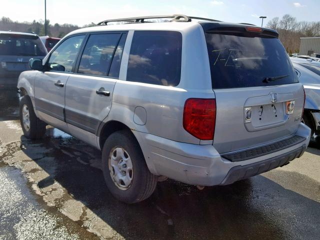 2HKYF18103H620133 - 2003 HONDA PILOT LX SILVER photo 3