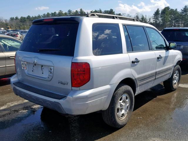 2HKYF18103H620133 - 2003 HONDA PILOT LX SILVER photo 4