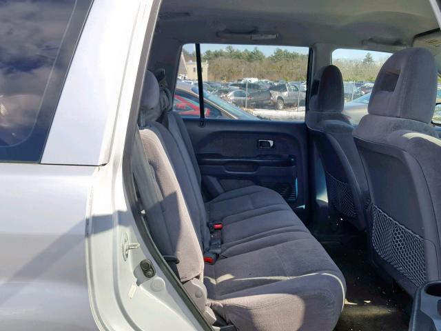 2HKYF18103H620133 - 2003 HONDA PILOT LX SILVER photo 6