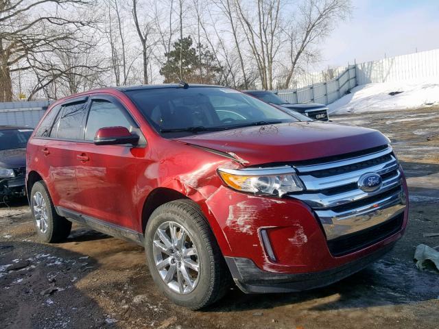 2FMDK4JC1EBB54391 - 2014 FORD EDGE SEL RED photo 1