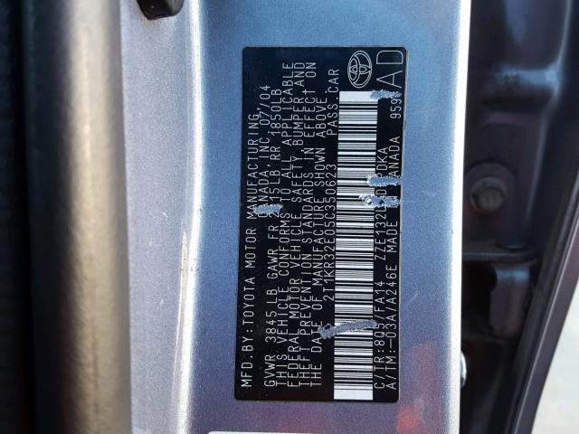 2T1KR32E05C350623 - 2005 TOYOTA MATRIX 蓝色 照片 10