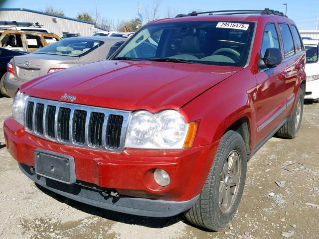 1J4HR58285C677499 - 2005 JEEP GRAND CHER RED photo 2