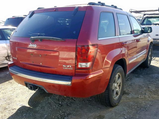 1J4HR58285C677499 - 2005 JEEP GRAND CHER RED photo 4