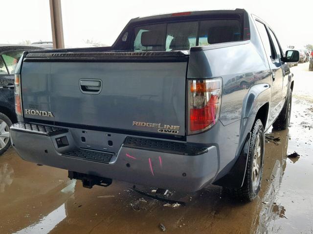 2HJYK164X8H514874 - 2008 HONDA RIDGELINE BLUE photo 4