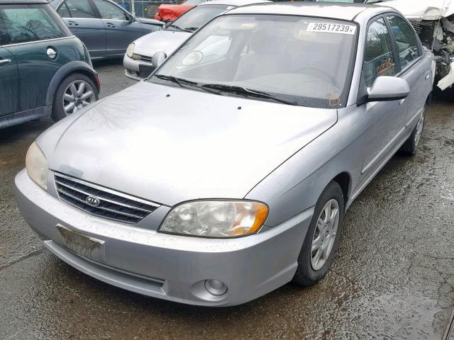 KNAFB121045307593 - 2004 KIA SPECTRA BA SILVER photo 2