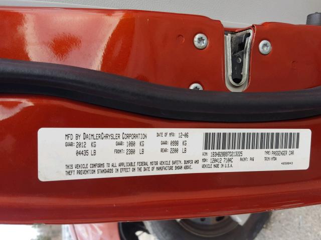 1B3HB28B97D213225 - 2007 DODGE CALIBER ORANGE photo 10