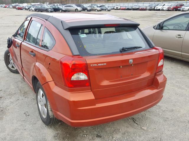 1B3HB28B97D213225 - 2007 DODGE CALIBER ORANGE photo 3