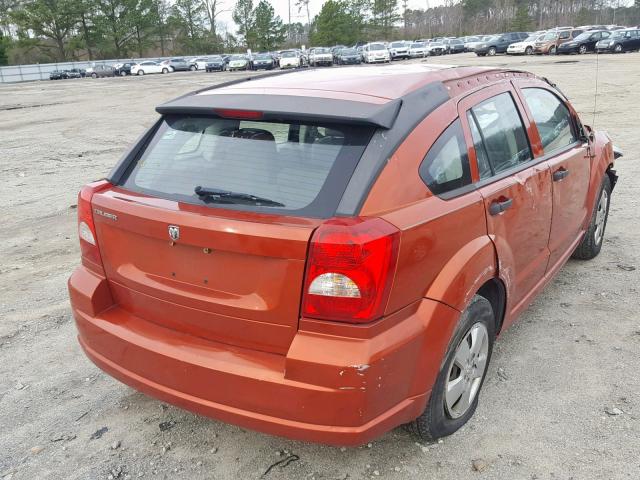 1B3HB28B97D213225 - 2007 DODGE CALIBER ORANGE photo 4