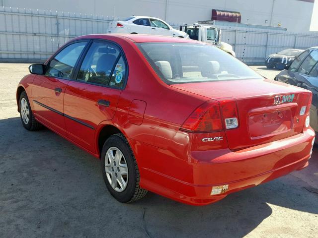 1HGES16335L001366 - 2005 HONDA CIVIC DX V RED photo 3