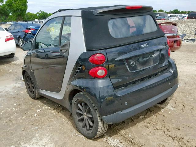 WMEEK31X88K137413 - 2008 SMART FORTWO PAS BLACK photo 3