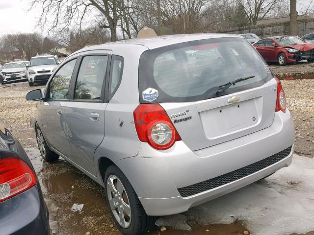 KL1TD66E19B652383 - 2009 CHEVROLET AVEO LS SILVER photo 3