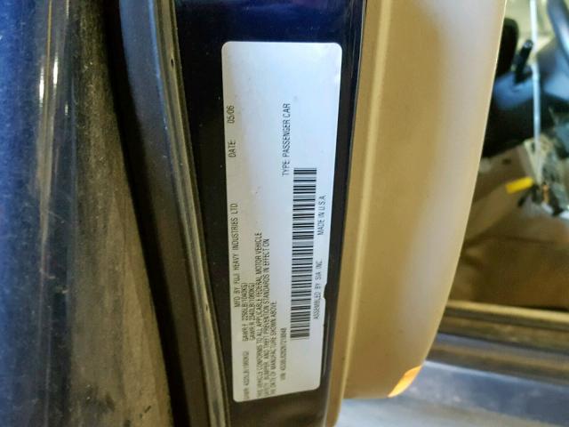 4S3BL626267218848 - 2006 SUBARU LEGACY 2.5 BLUE photo 10