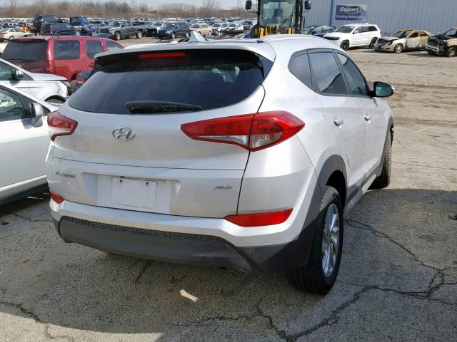 KM8J3CA44JU726089 - 2018 HYUNDAI TUCSON SEL SILVER photo 4