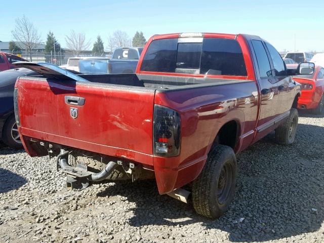 3D7KS28C56G278514 - 2006 DODGE RAM 2500 S RED photo 4