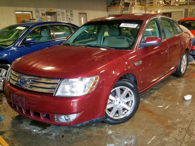 1FAHP24W68G161132 - 2008 FORD TAURUS SEL RED photo 2