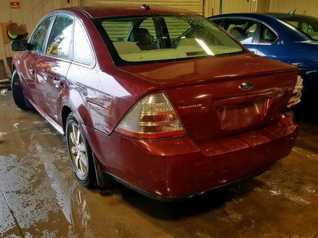 1FAHP24W68G161132 - 2008 FORD TAURUS SEL RED photo 3