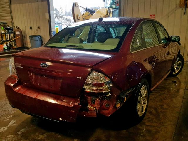 1FAHP24W68G161132 - 2008 FORD TAURUS SEL RED photo 4