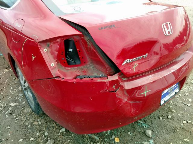 1HGCS128X9A007692 - 2009 HONDA ACCORD EXL RED photo 9