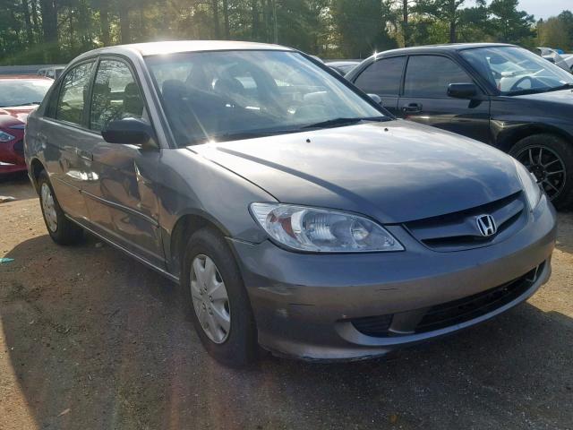 2HGES16385H626312 - 2005 HONDA CIVIC DX V GRAY photo 1