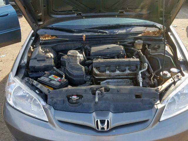 2HGES16385H626312 - 2005 HONDA CIVIC DX V GRAY photo 7